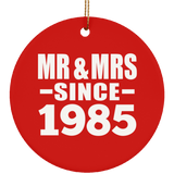 39th Anniversary Mr & Mrs Since 1985 - Circle Ornament
