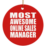 Most Awesome Online Sales Manager - Circle Ornament