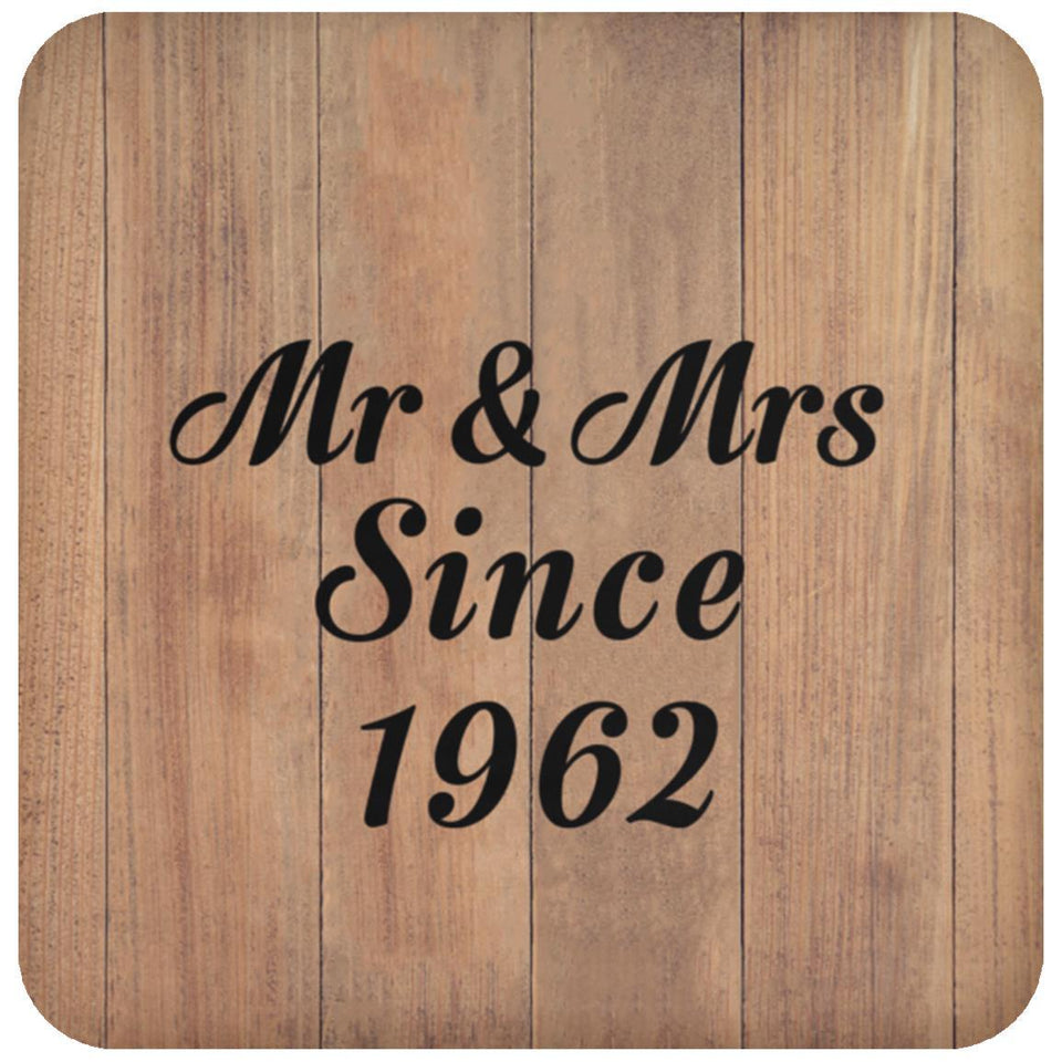 62nd Anniversary Mr & Mrs Since 1962 - Drink Coaster C