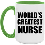World's Greatest Nurse - 15oz Accent Mug Green