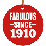 114th Birthday Fabulous Since 1910 - Circle Ornament