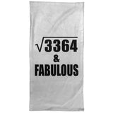 58th Birthday Square Root of 3364 & Fabulous - Hand Towel