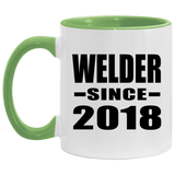 Welder Since 2018 - 11oz Accent Mug Green