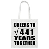 21st Anniversary Cheers To Square Root of 441 Years Together - Tote Bag White