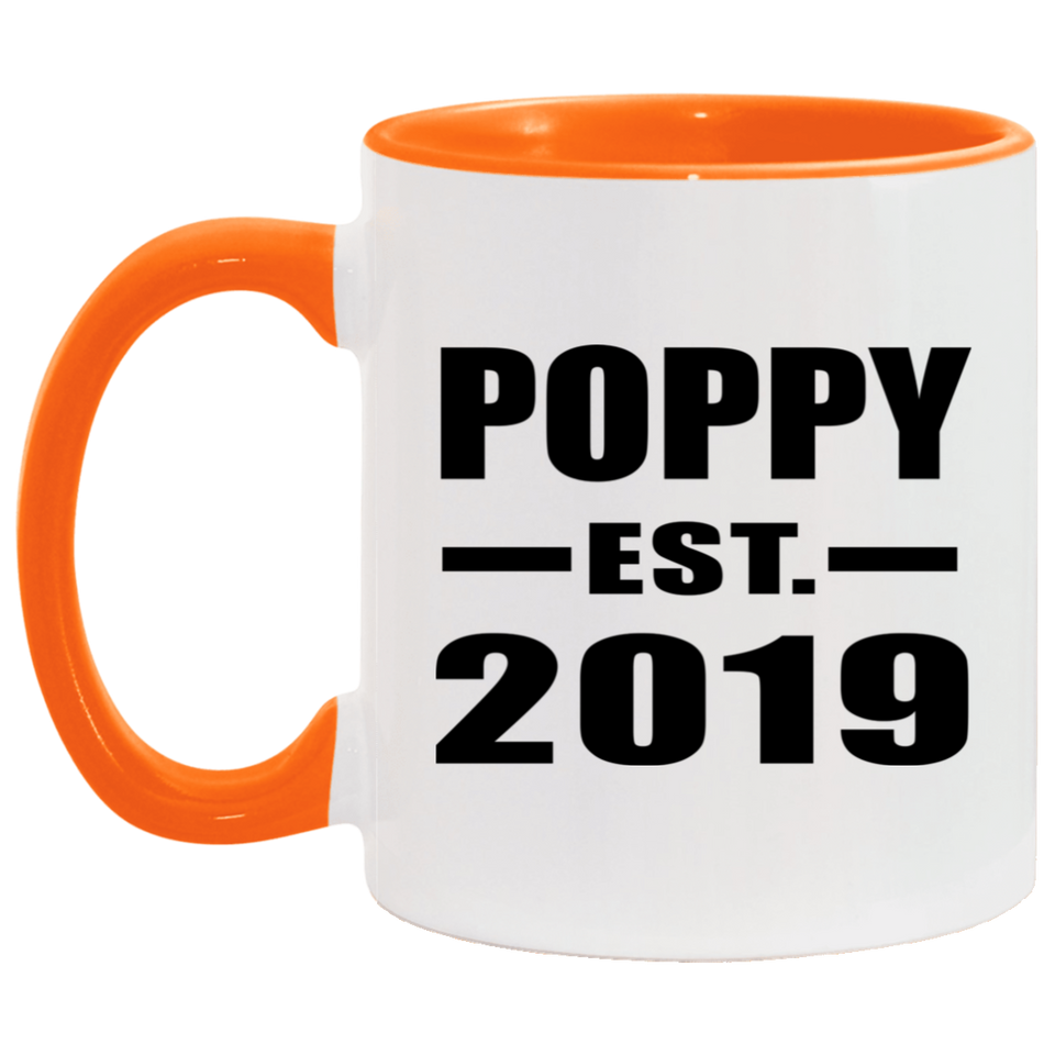 Poppy Established EST. 2019 - 11oz Accent Mug Orange
