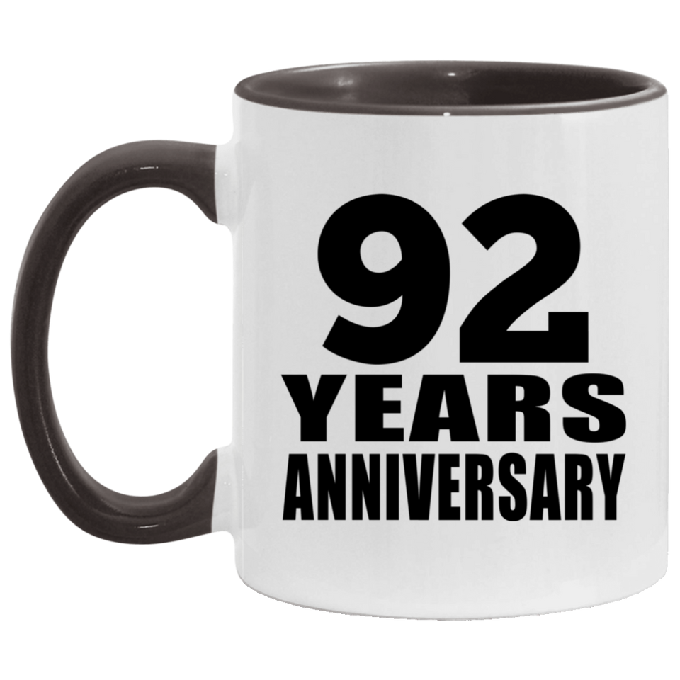 92nd Anniversary 92 Years - 11oz Accent Mug Black