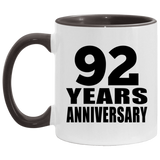 92nd Anniversary 92 Years - 11oz Accent Mug Black
