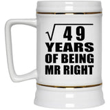 7th Anniversary Square Root of 49 Years of Being Mr Right - Beer Stein