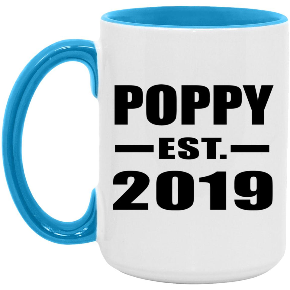 Poppy Established EST. 2019 - 15oz Accent Mug Blue