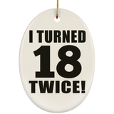 36th Birthday I Turned 18 Twice - Oval Ornament
