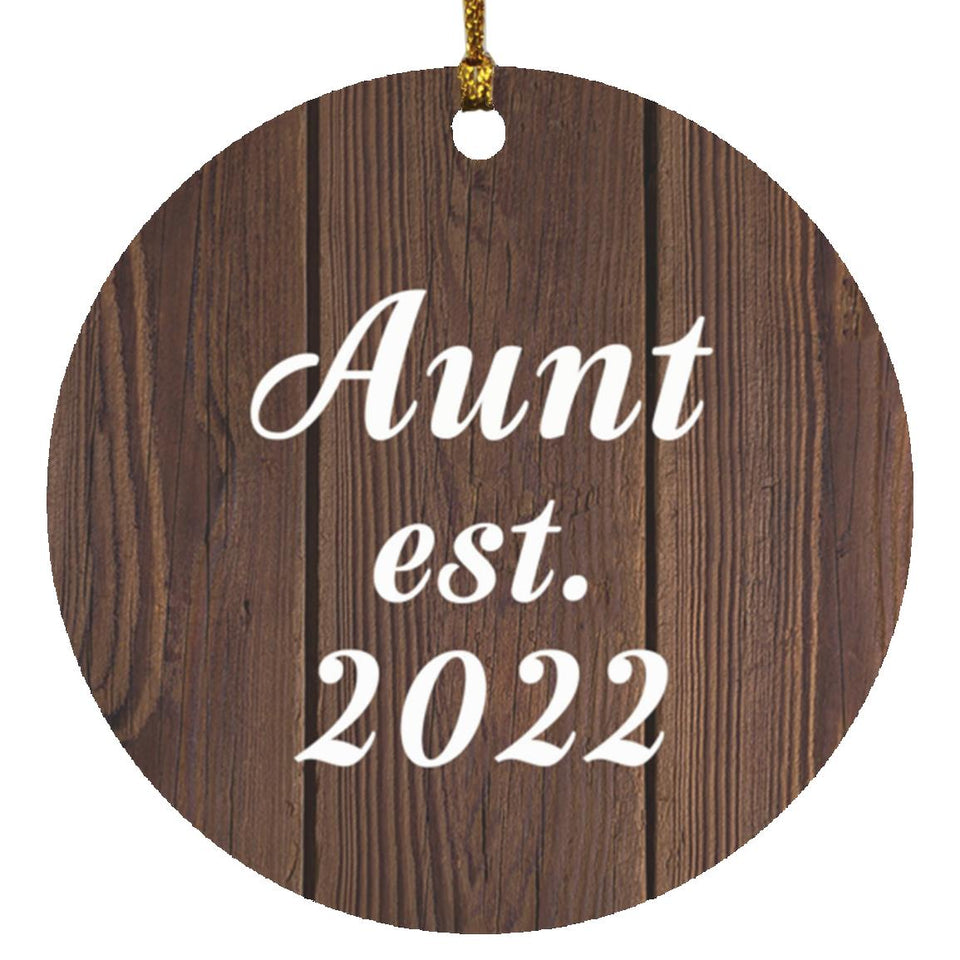 Aunt Established EST. 2022 - Circle Ornament D