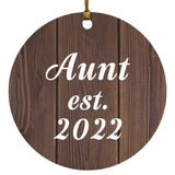 Aunt Established EST. 2022 - Circle Ornament D