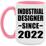 Industrial Designer Since 2022 - 15oz Accent Mug Pink