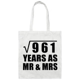 31st Anniversary Square Root of 961 Years As Mr & Mrs - Tote Bag White