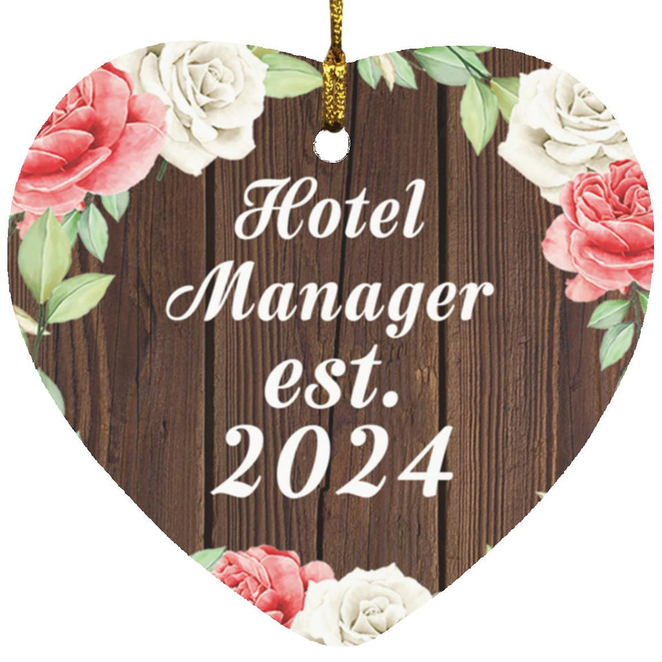 Hotel Manager Established Est. 2024 - Heart Ornament A
