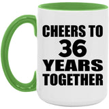 36th Anniversary Cheers To 36 Years Together - 15oz Accent Mug Green