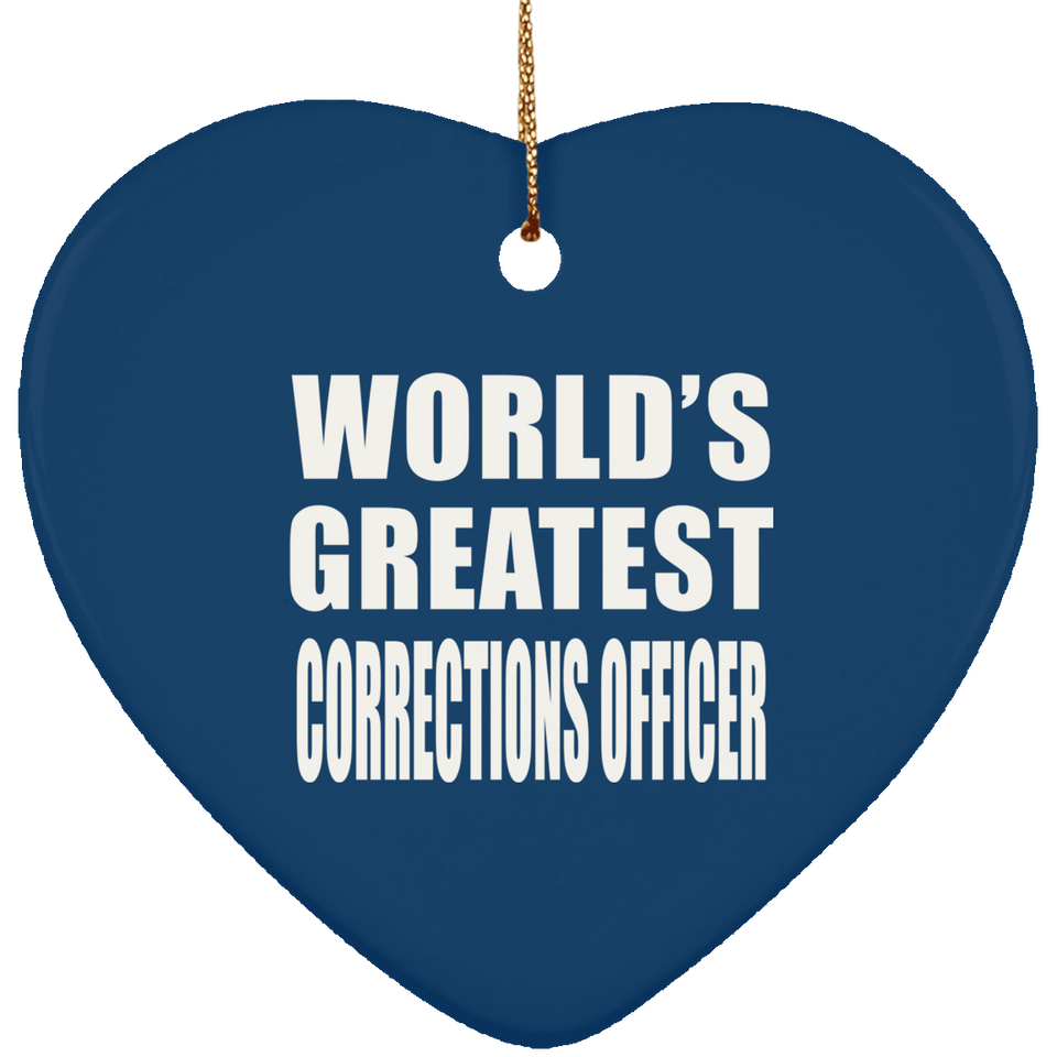 World's Greatest Corrections Officer - Heart Ornament