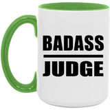 Badass Judge - 15oz Accent Mug Green