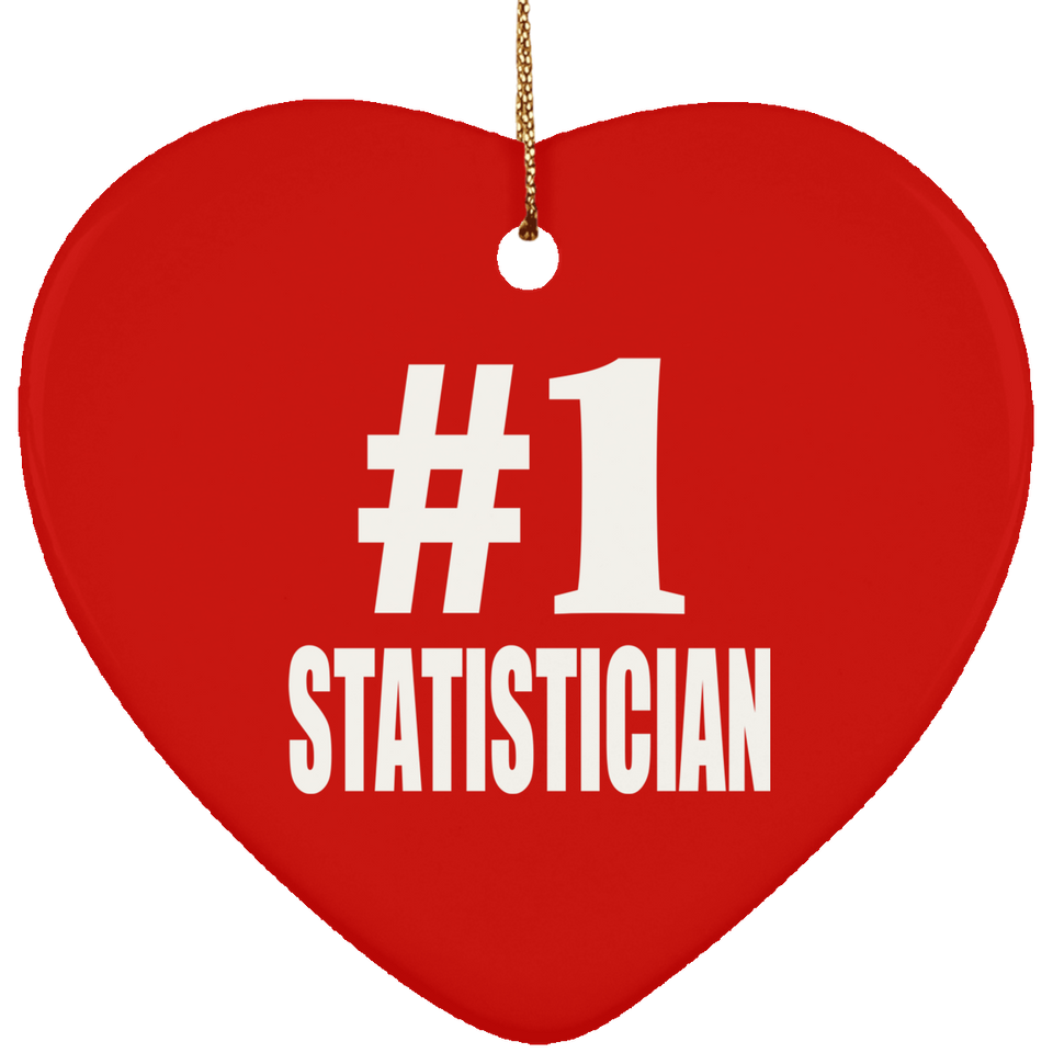Number One #1 Statistician - Heart Ornament