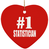 Number One #1 Statistician - Heart Ornament