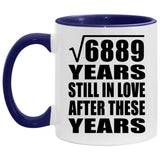 83rd Anniversary Square Root Of 6889 Years Still In Love - 11oz Accent Mug Purple