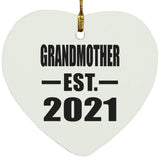 Grandmother Established EST. 2021 - Heart Ornament