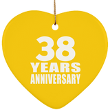38th Anniversary 38 Years - Heart Ornament