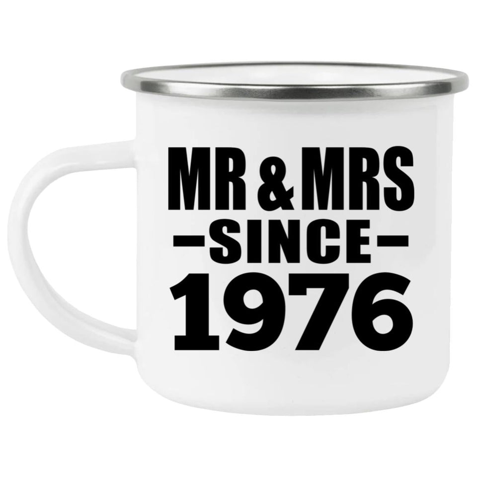 48th Anniversary Mr & Mrs Since 1976 - 12oz Camping Mug
