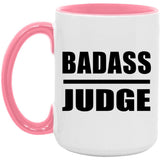 Badass Judge - 15oz Accent Mug Pink
