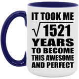 39th Birthday Took Square Root of 1521 Years To Awesome - 15oz Accent Mug Purple