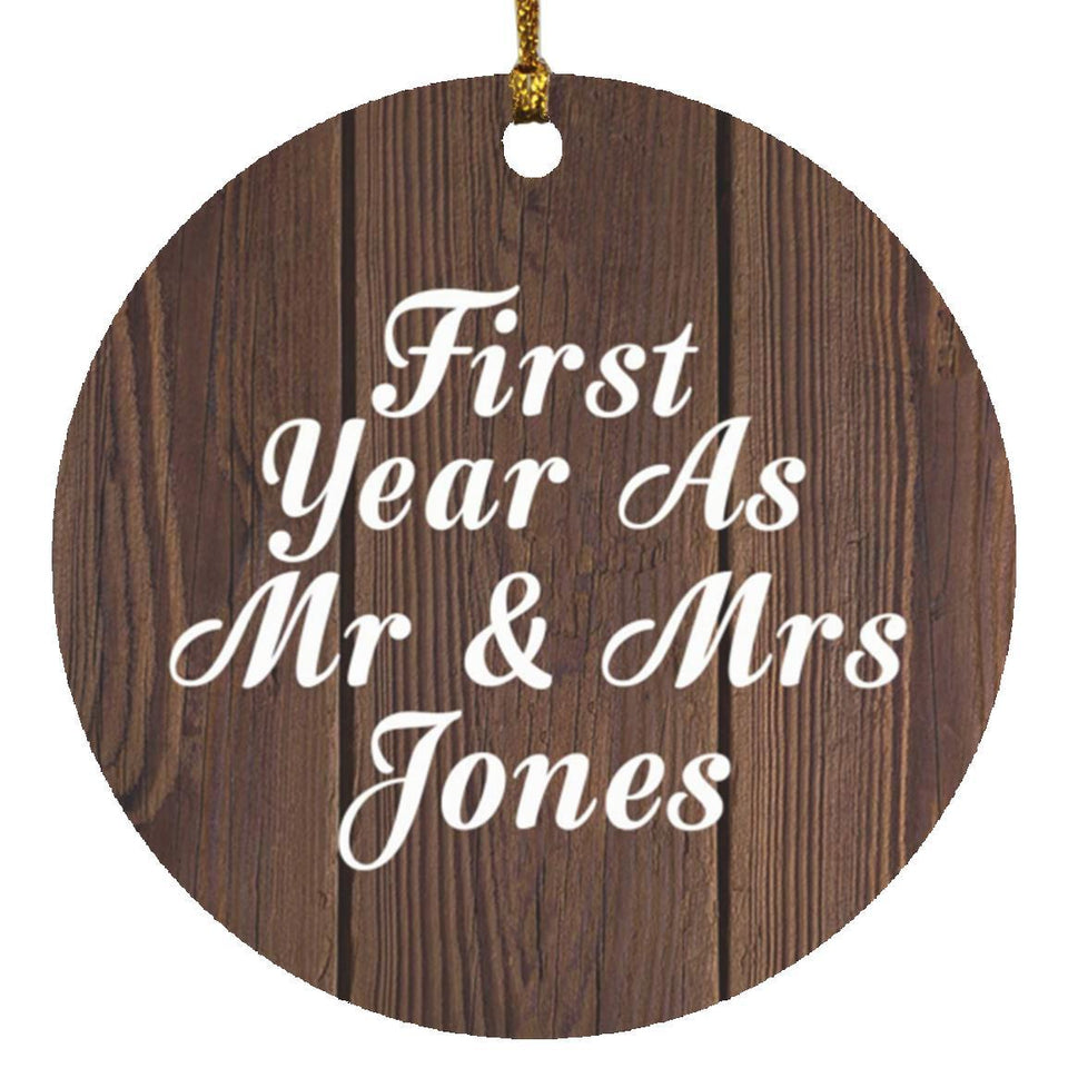 First Year As Mr & Mrs Jones - Circle Ornament D