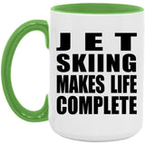 Jet Skiing Makes Life Complete - 15oz Accent Mug Green