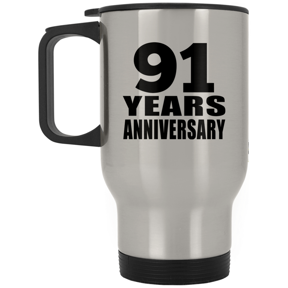 91st Anniversary 91 Years - Silver Travel Mug