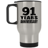 91st Anniversary 91 Years - Silver Travel Mug