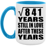 29th Anniversary Square Root of 841 Years Still In Love - 15oz Accent Mug Blue