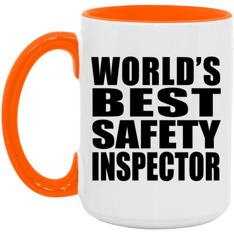 World's Best Safety Inspector - 15oz Accent Mug Orange