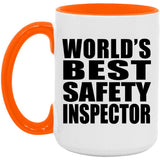 World's Best Safety Inspector - 15oz Accent Mug Orange