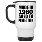 44th Birthday Made In 1980 Aged to Perfection - White Travel Mug