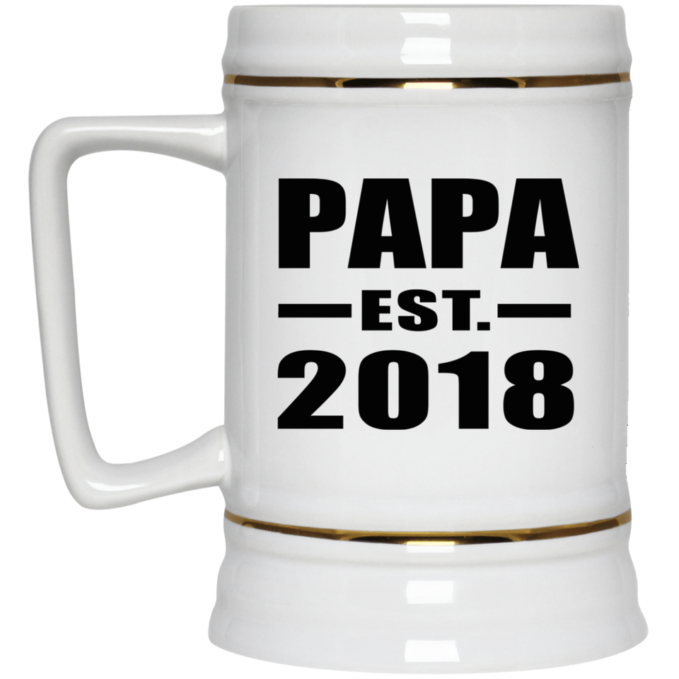 Papa (Grandpa) Established EST. 2018 - Beer Stein