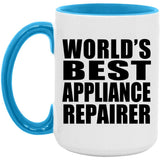 World's Best Appliance Repairer - 15oz Accent Mug Blue