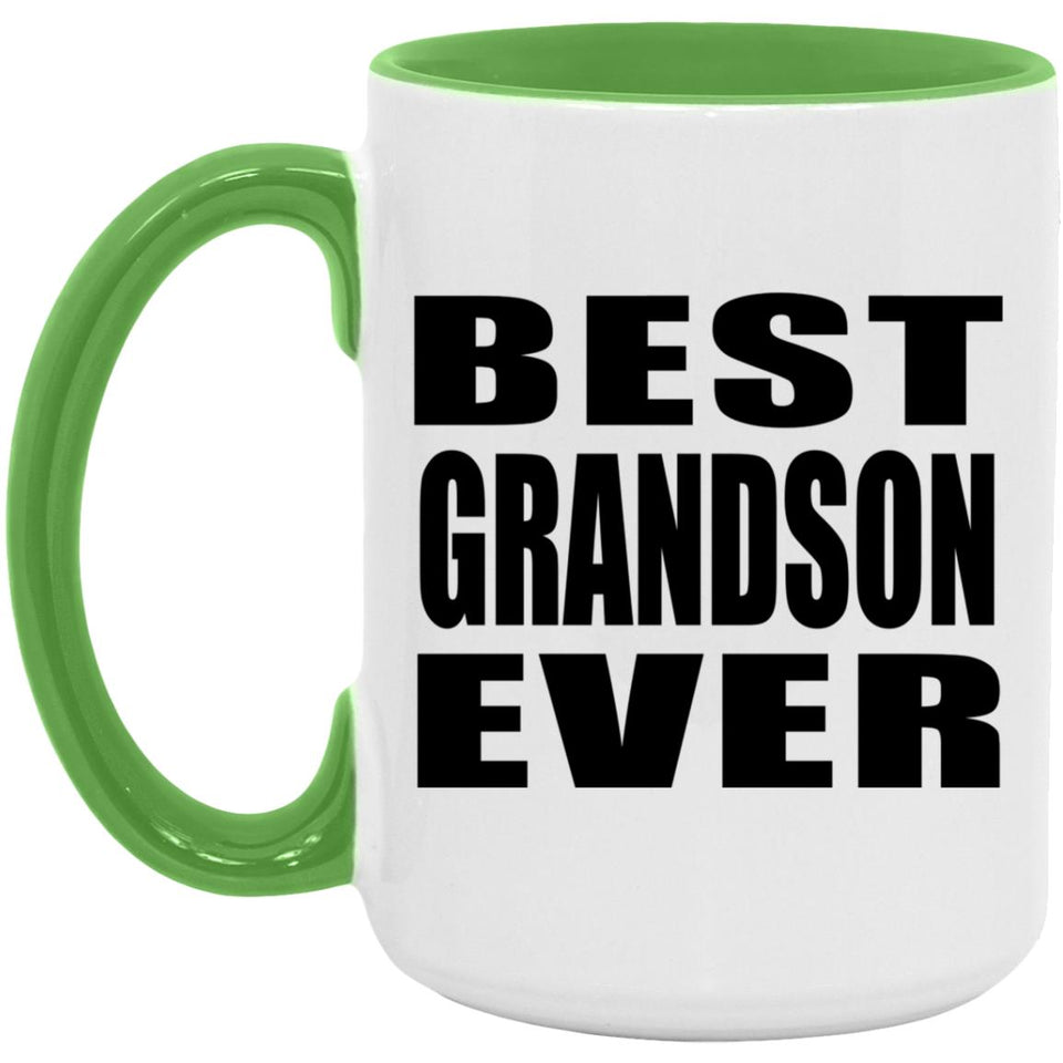 Best Grandson Ever - 15oz Accent Mug Green