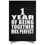 1st Anniversary 1 Year Of Being Mrs Perfect - Poster Portrait