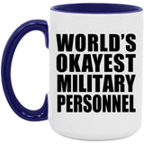 World's Okayest Military Personnel - 15oz Accent Mug Purple