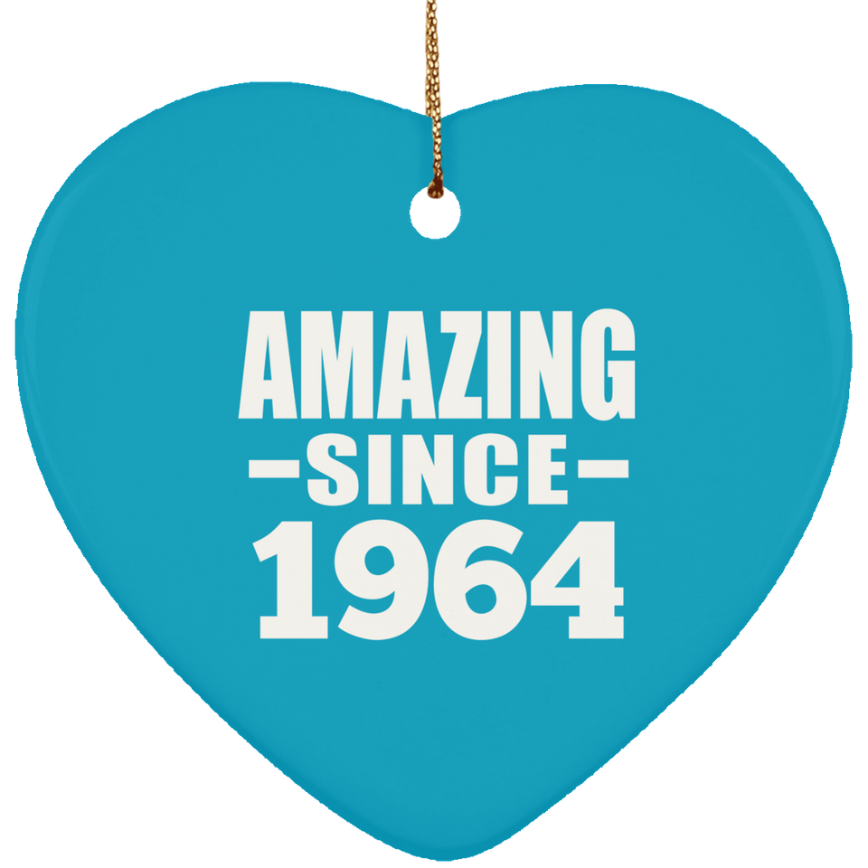 60th Birthday Amazing Since 1964 - Heart Ornament