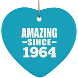 60th Birthday Amazing Since 1964 - Heart Ornament