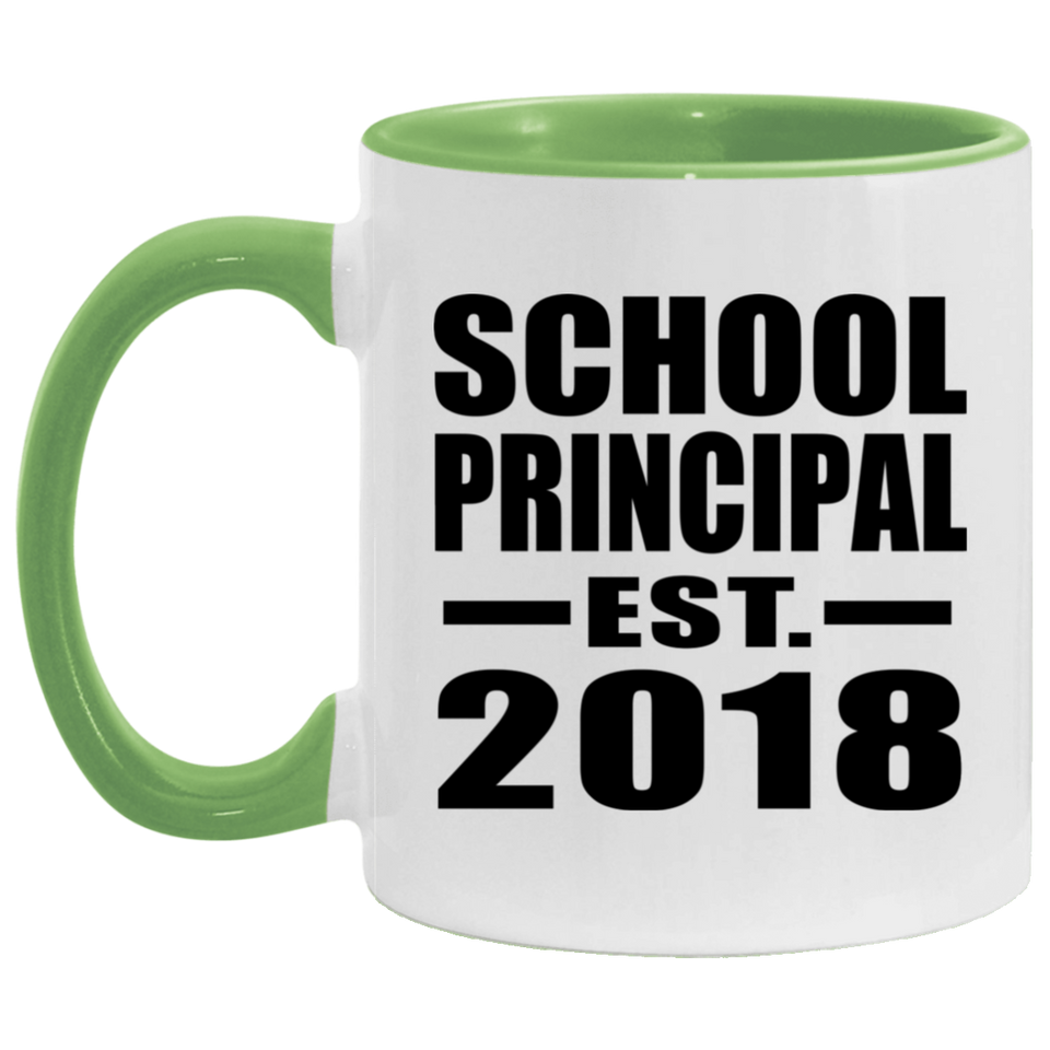 School Principal Established EST. 2018 - 11oz Accent Mug Green