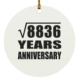 94th Anniversary Square Root of 8836 Years Anniversary - Circle Ornament