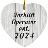 Forklift Operator Established Est. 2024 - Heart Ornament F