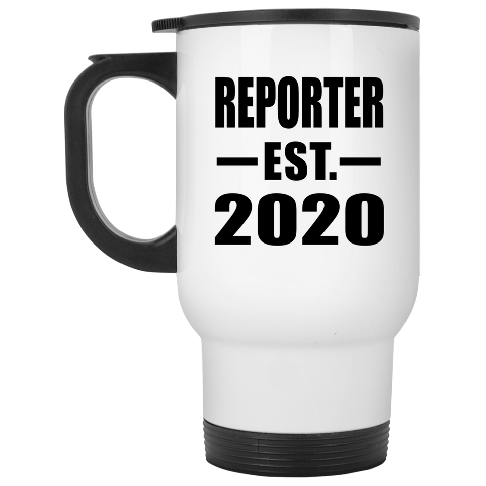 Reporter Established EST. 2020 - White Travel Mug