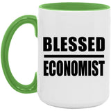 Blessed Economist - 15oz Accent Mug Green